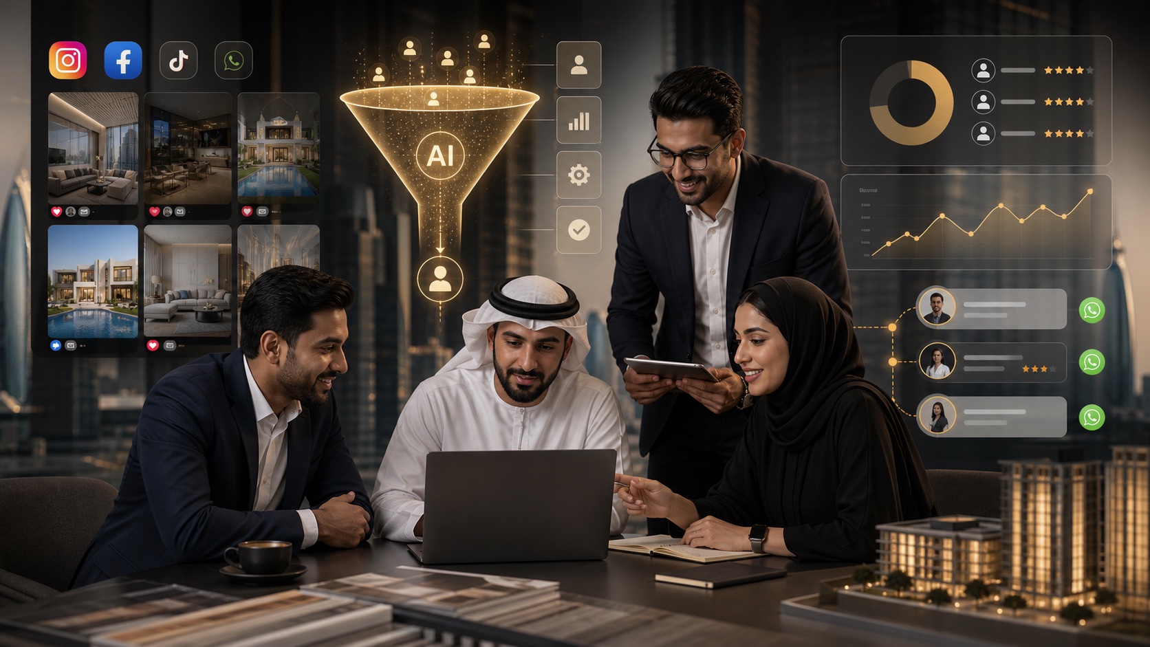 AI social media lead generation workflow for Dubai businesses