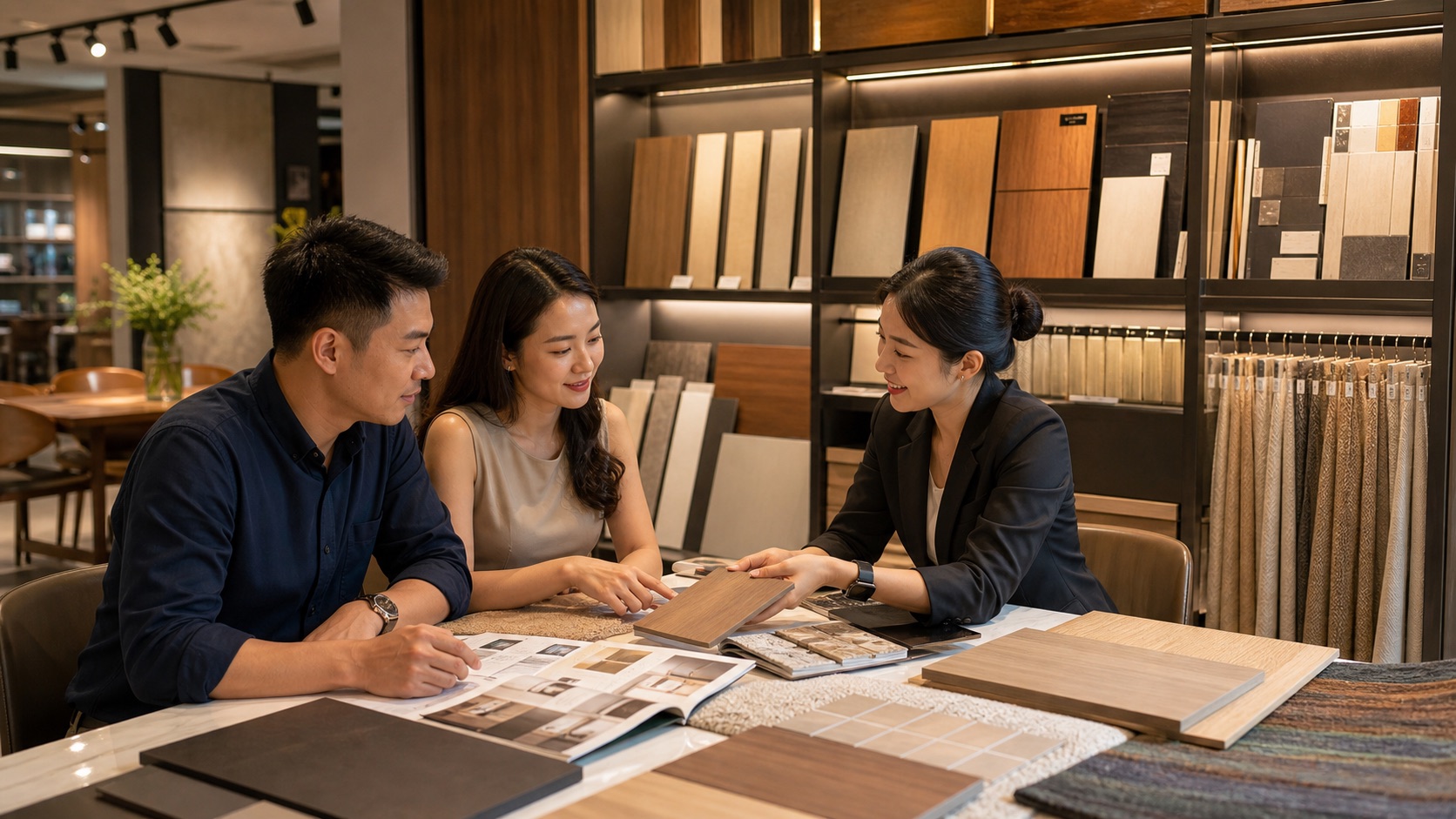 Vietnam showroom material samples and customer consultation area